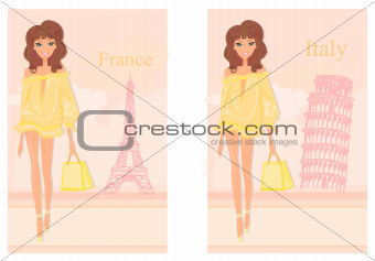 beautiful women Shopping in France and Italy