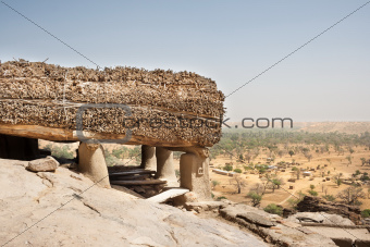 Toguna in a Dogon village, Mali, Africa.