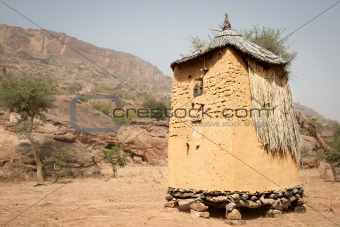 Granary in a Dogon village, Mali, Africa.