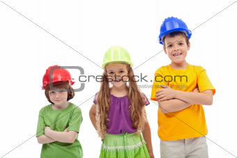 Professional guidance day - kids with hard hats