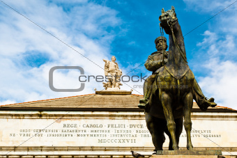 Giuseppe Garibaldi Statue and Muse with Harp on Top of Opera The