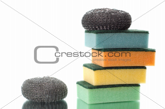 group of multi-colored sponges