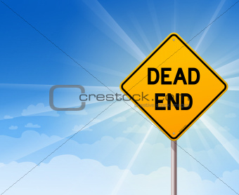 Dead End Sign and Blue Sky