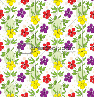 Seamless background with decorative flowers