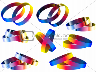 Gay Marriage Rainbow Rings and Bracelets