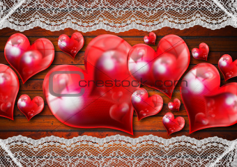 Vintage Hearts Background