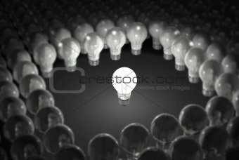 Light Bulb Standing Out