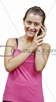 A girl talking to a phone