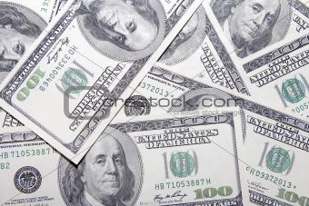 US One Hundred Dollar Banknotes Background