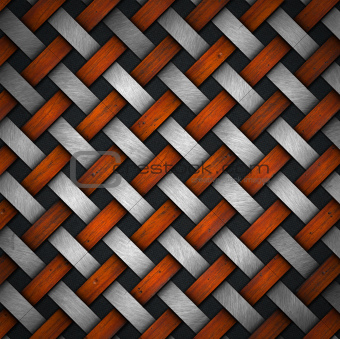Braided Wood and Metal Background
