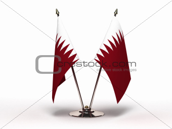 Miniature Flag of Qatar (Isolated)