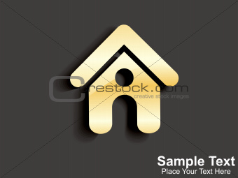 abstract golden home icon