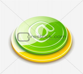 Vector glossy plastic round button