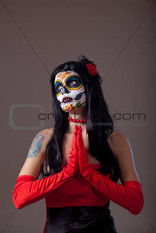 Praying Sugar skull girl 