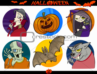 Halloween Cartoon Themes Set