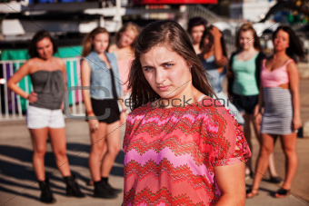 Skeptical Teenage Girl at Carnival