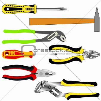 vector set of different tools