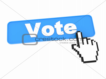Blue Vote Web Button or Switch on White Background
