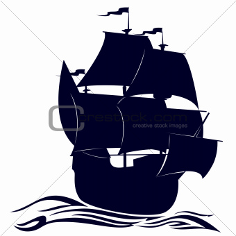 Contour of a sailing ship