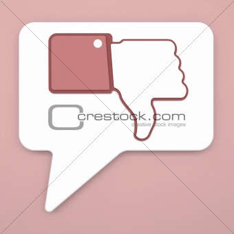Thumb Down Sign on Speech Bubble for Blogs and Websites