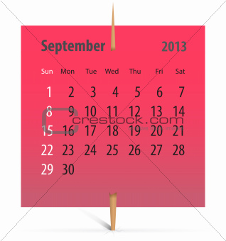 Calendar for September 2013