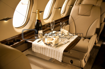 private airplane interior 