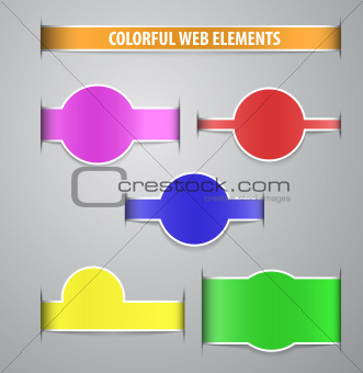 Colorful web elements with shadows