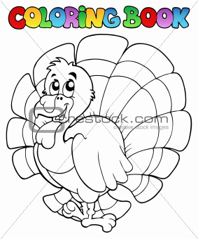 Coloring book happy turkey