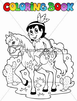 Coloring book Indian theme image 1