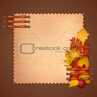 Framework for a photo or invitations with autumn leaves.