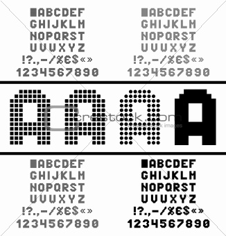 Vector pixel alphabet
