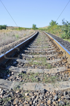 Railway track  in summer