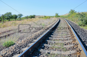 Railway track in summer