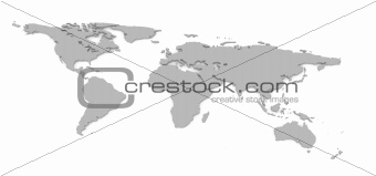 Hight Detailed 3D World Map on White Background