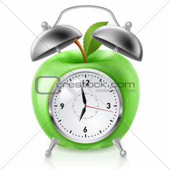 Green apple alarm clock