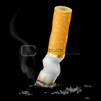 Realistic cigarette butt