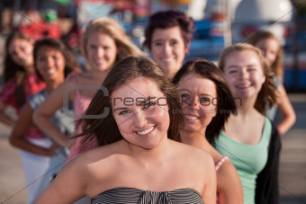 Youthful Group of Teen Girls