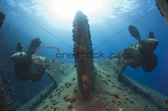 Propellers on a shipwreck