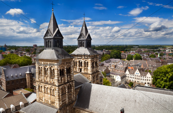 view on Maastricht from the top of Sint-Janskerk