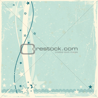 Star border on abstract distressed background