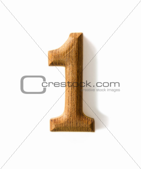 Wooden numeric 1