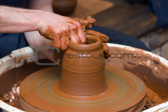 Gonchar makes pottery