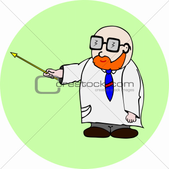 Doctor with indicator