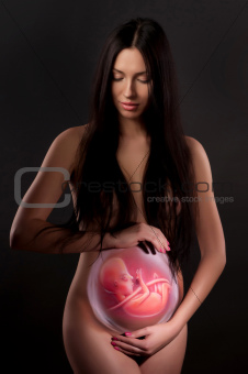 body painting of a pregnant woman