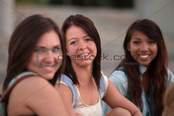 Three Pretty Teen Students