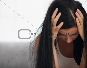 Young woman in stress