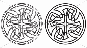 Celtic vector round ornament. Set