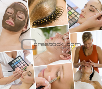 Montage of Beautiful Women at a Beauty Spa