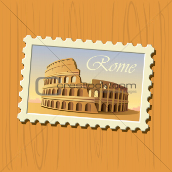 Rome colosseum stamp