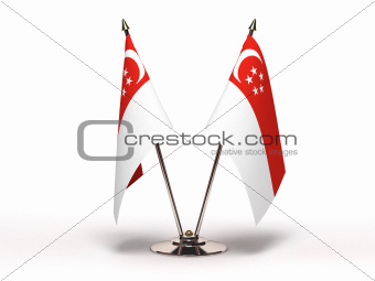 Miniature Flag of Singapore (Isolated)